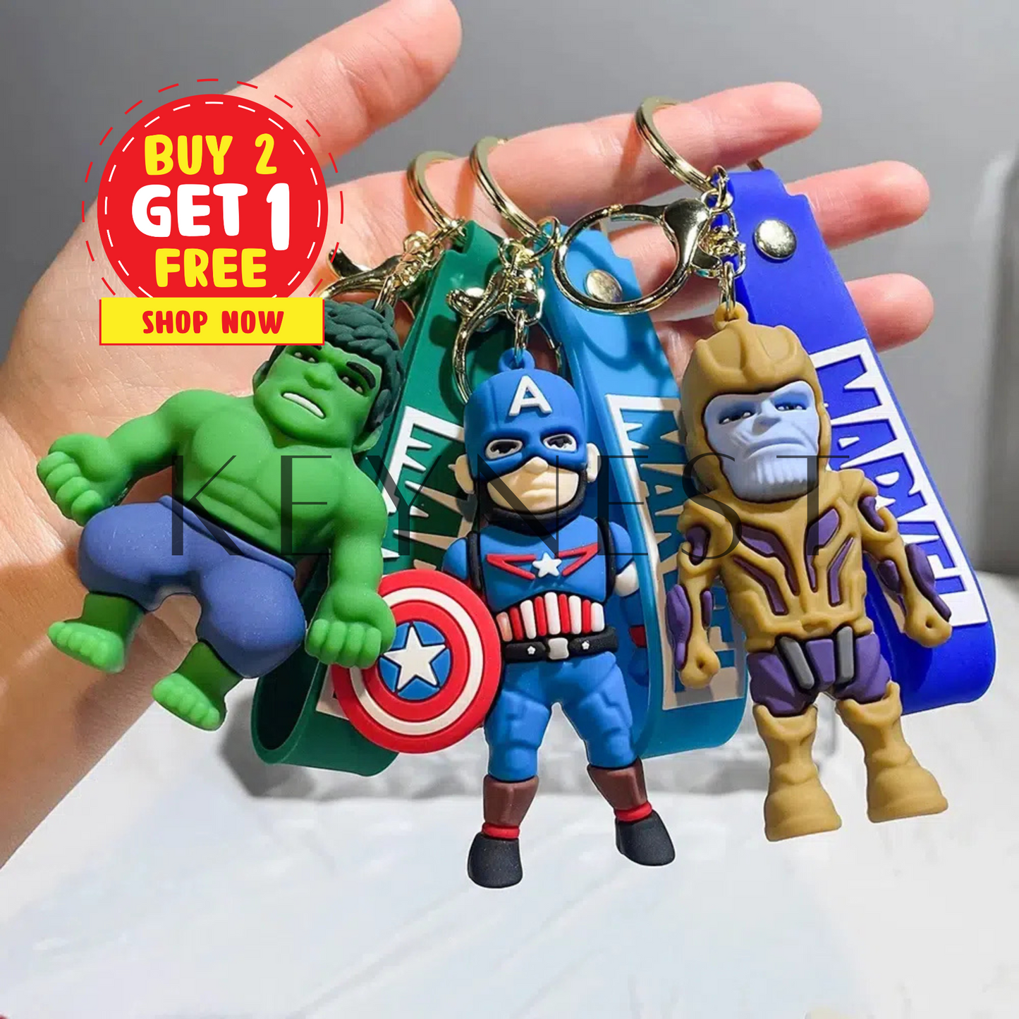 Porte-Clé Marvel Avengers – Trio Épique : Hulk, Captain America et Thanos