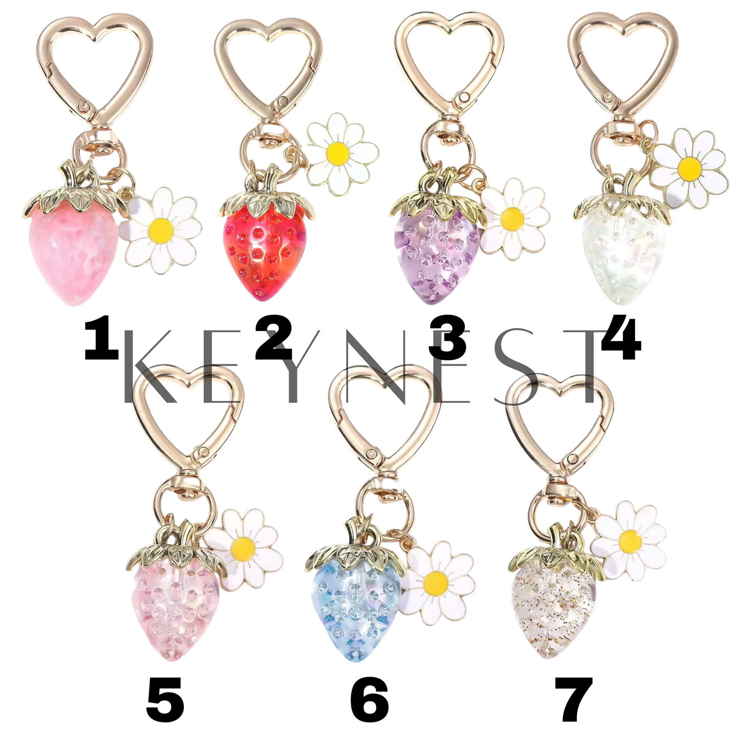 Porte-clé Fraise – 7 coloris fruités pour une touche sucrée 🍓🍬