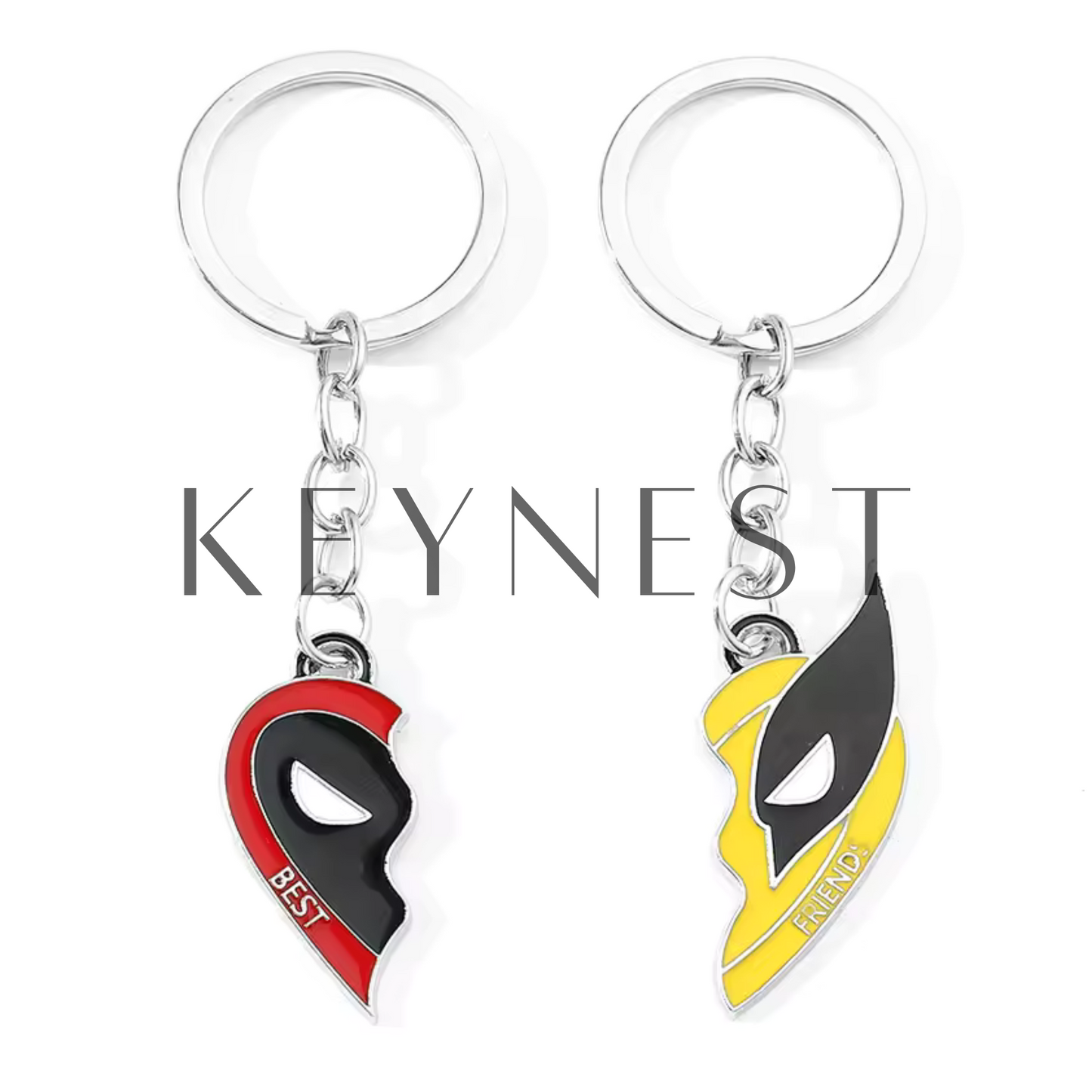 Porte-clé Cœur Wolverine & Deadpool – À Partager