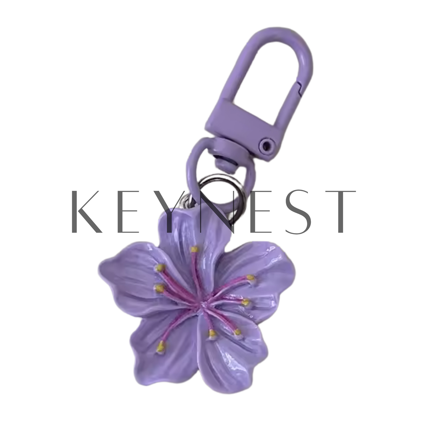 Hibiscus Flower Keychain – 5 tropical colors to see life in color 🌺🌴