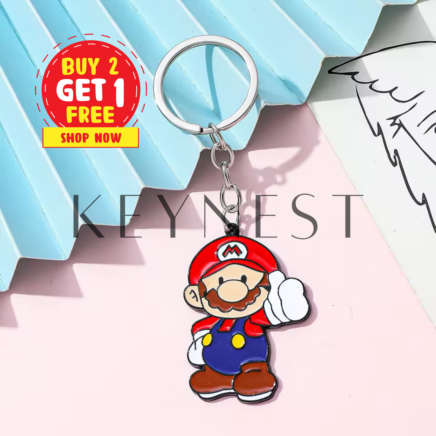 Porte-clé Super Mario – En alliage métal, pour un style solide et stylé 🎮
