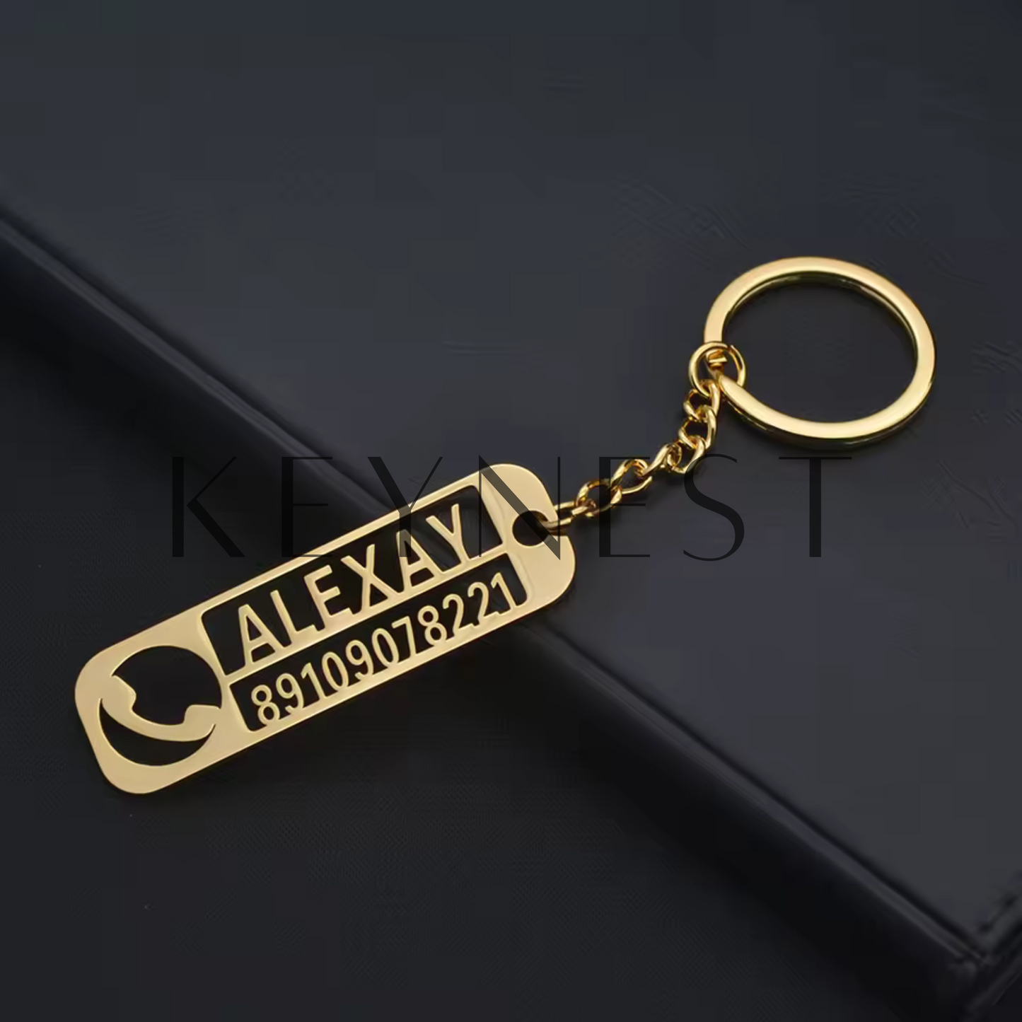 Porte-clé personnalisé anti-perte des clés avec nom, numéro de téléphone et logo 🗝️