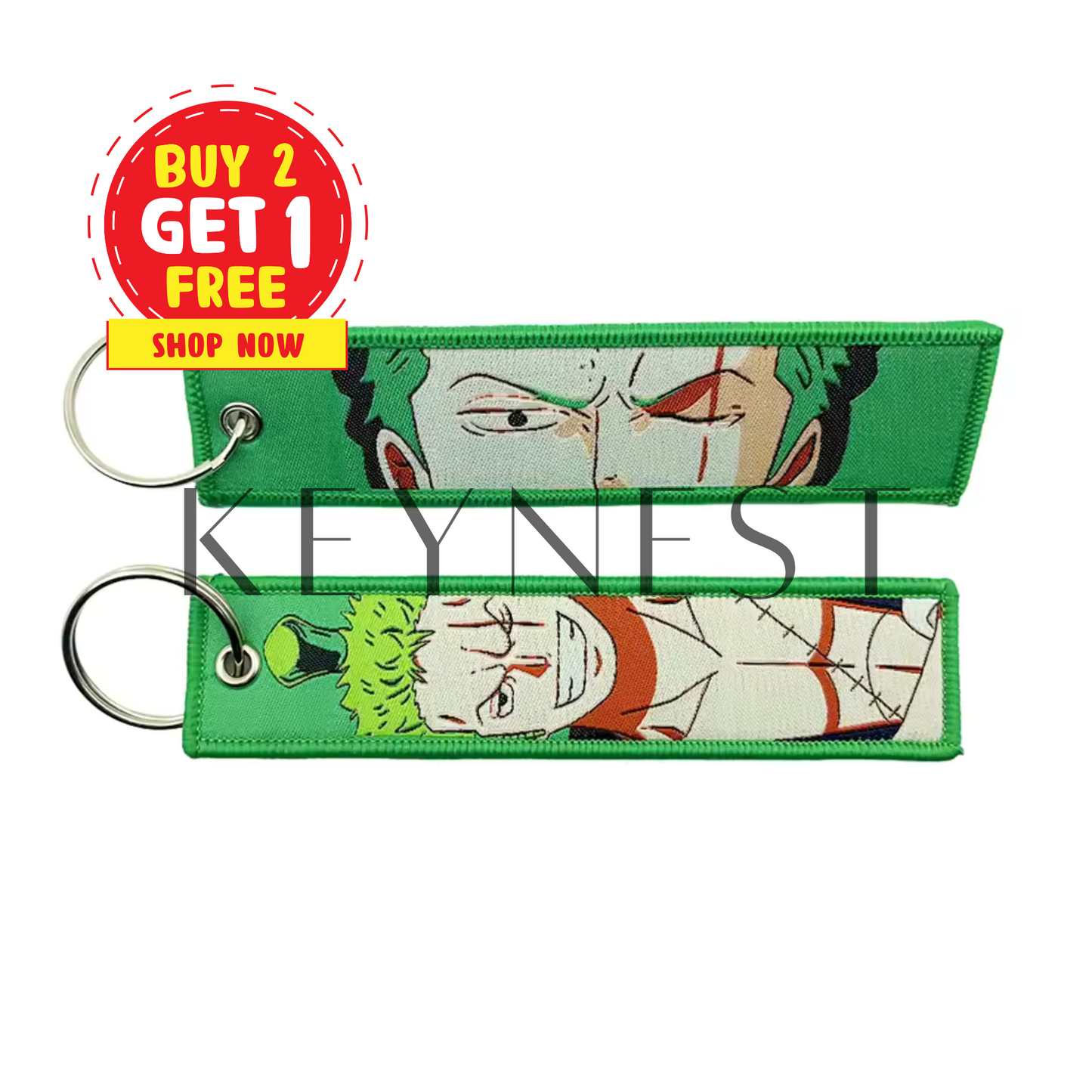 Long porte-clé One Piece – Roronoa Zoro en mode samouraï 🗡️