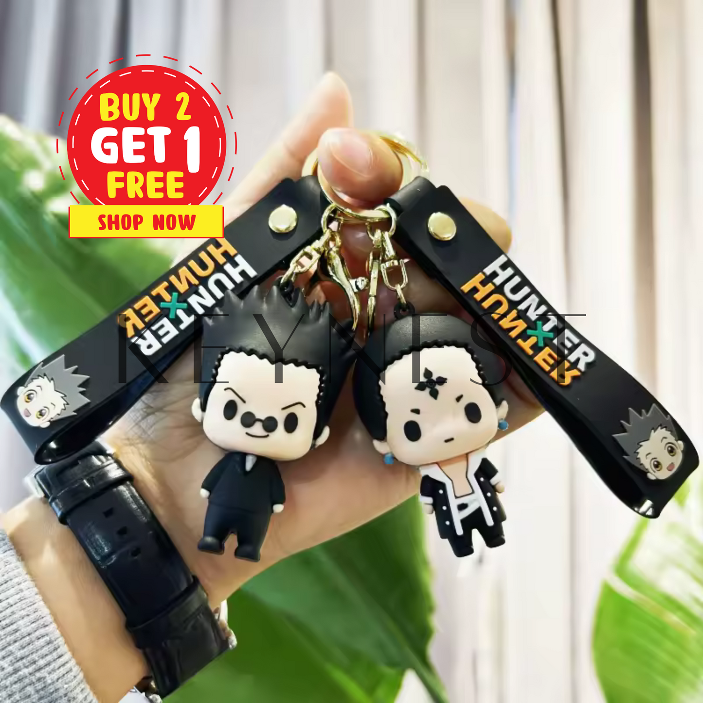 Hunter X Hunter Keychain (2 different models) – Leorio and Chrollo, legendary characters 🔥⚖️💀
