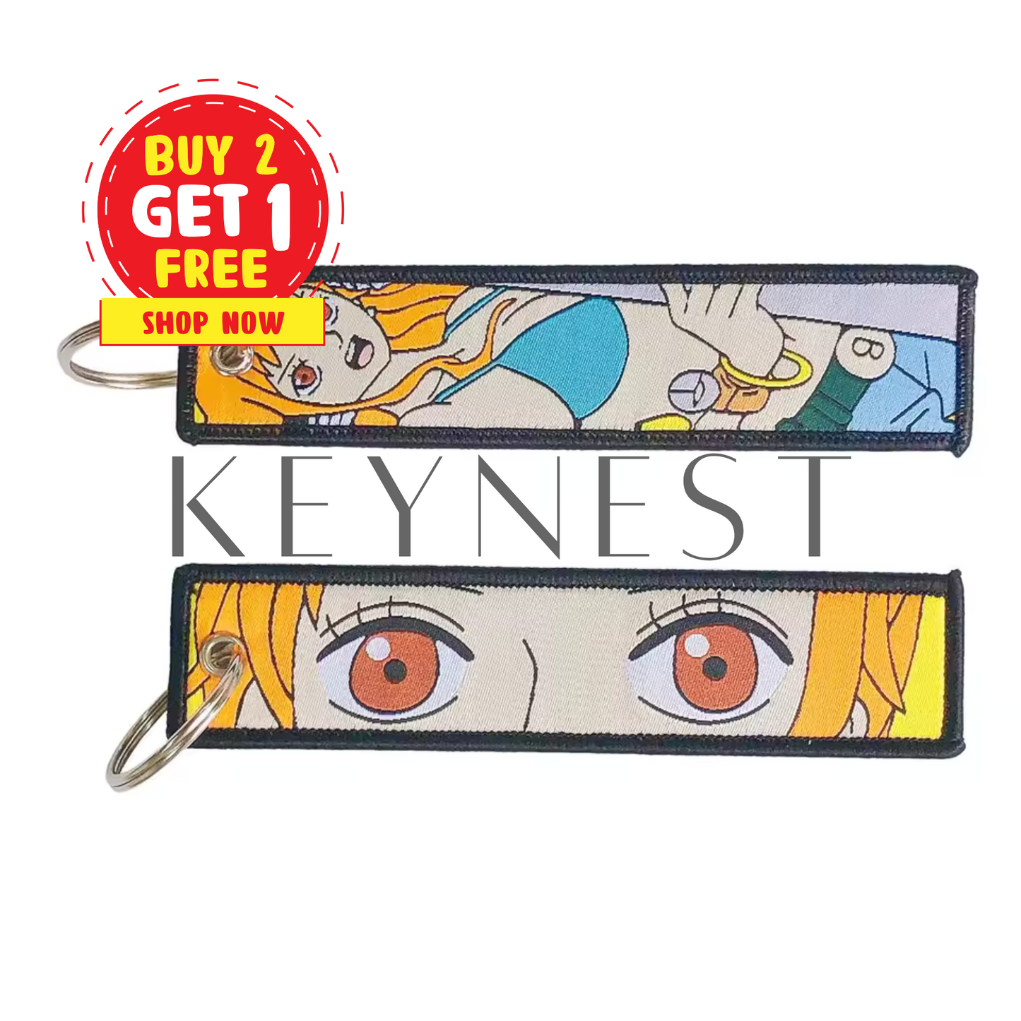 Long porte-clé One Piece – Nami en mode navigatrice 🌊