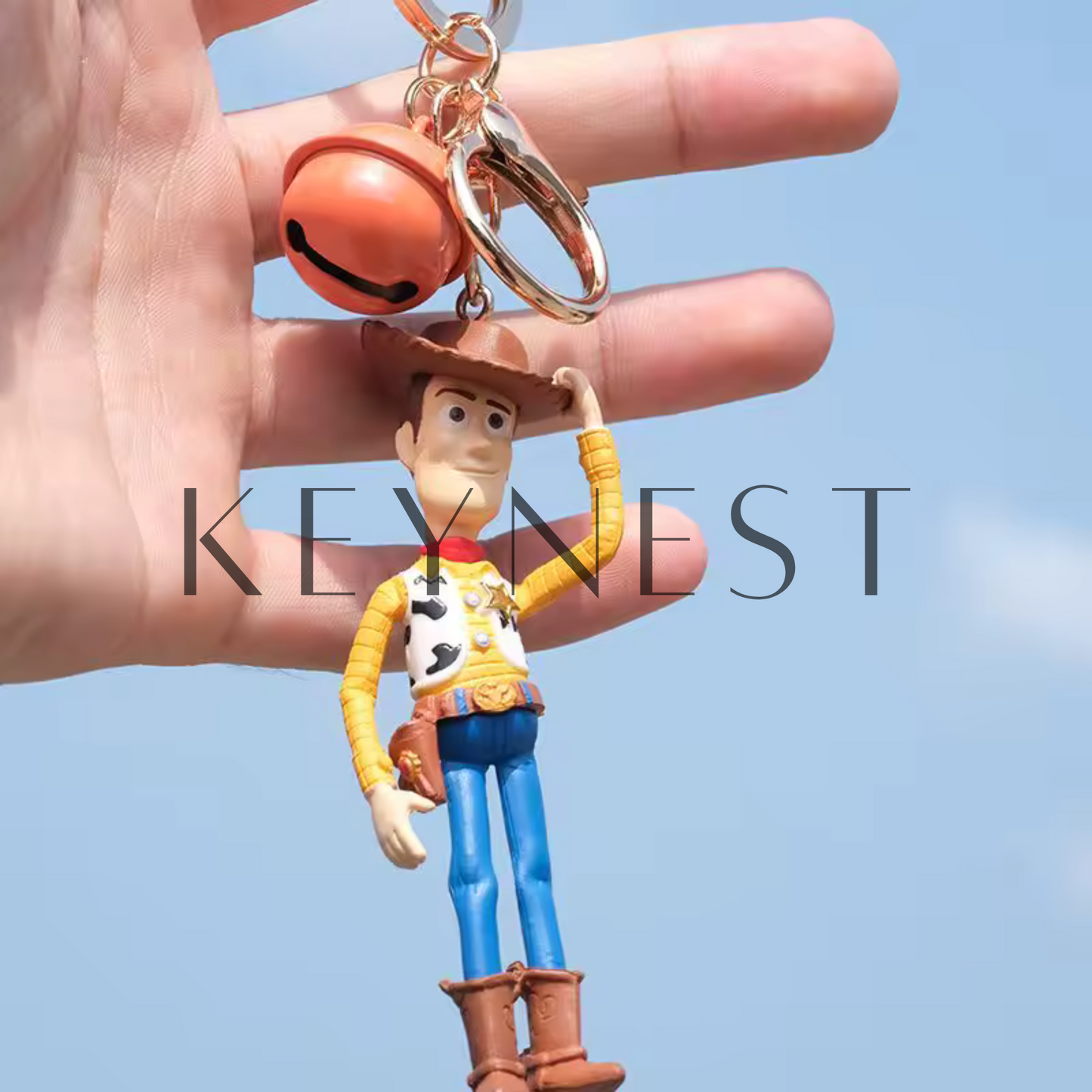 Porte-clé Toy Story – 2 modèles : Buzz l’Éclair & Woody avec clochette 🚀🤠