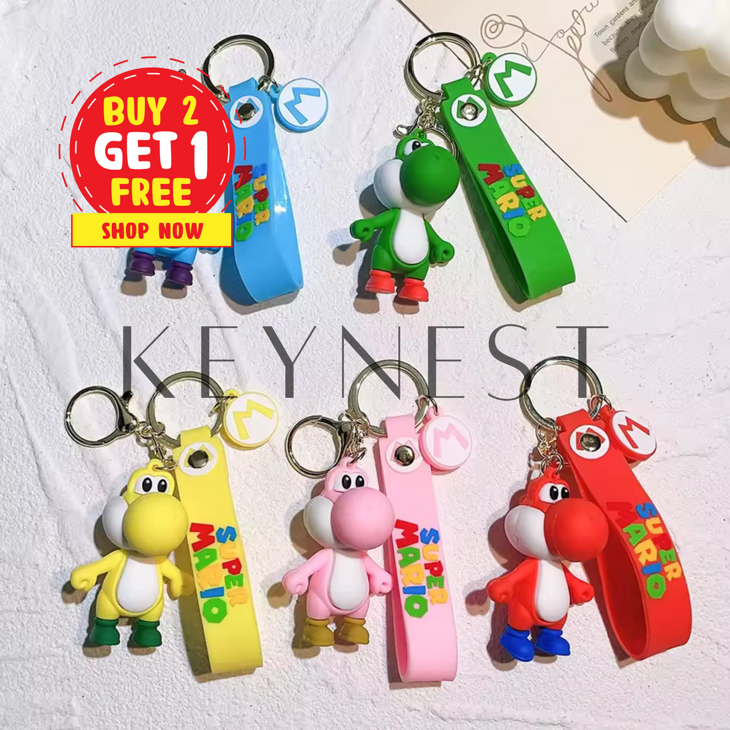 Porte-clé Yoshi – 5 coloris pour un max de bonne humeur 🦖