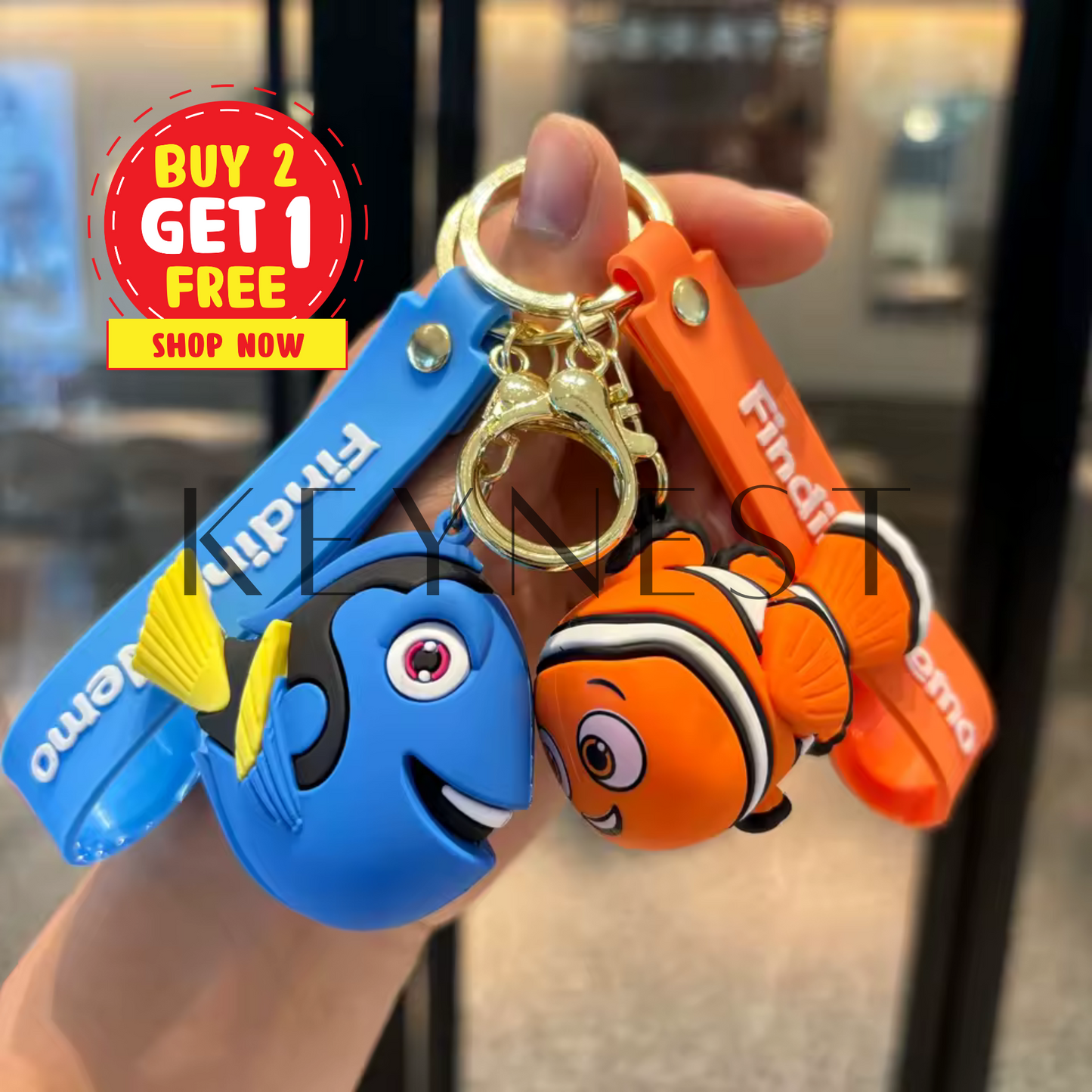Porte-clé Le Monde de Nemo (2 modèles différents) – Némo et Dory, l'aventure sous-marine à portée de main 🐟