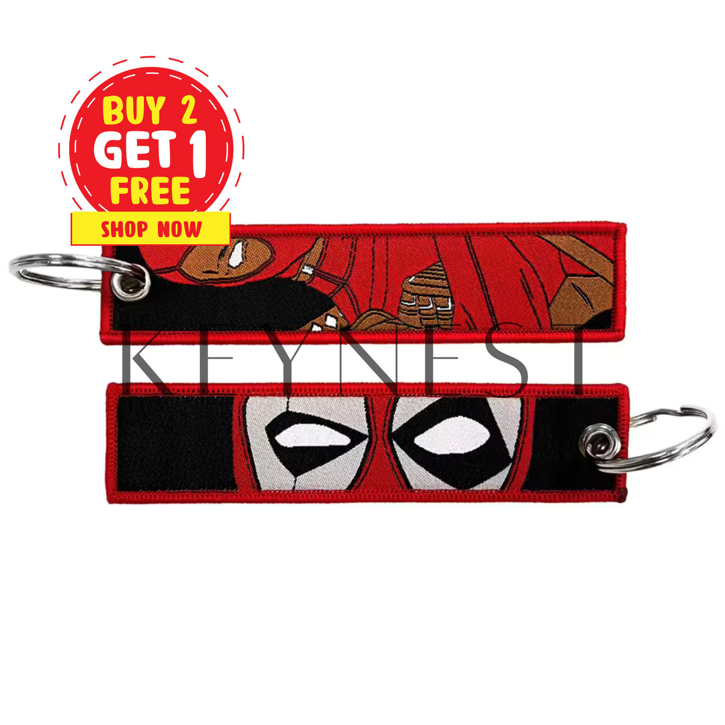 Long porte-clé Deadpool – Deadpool en mode visage emblématique 🖤😈