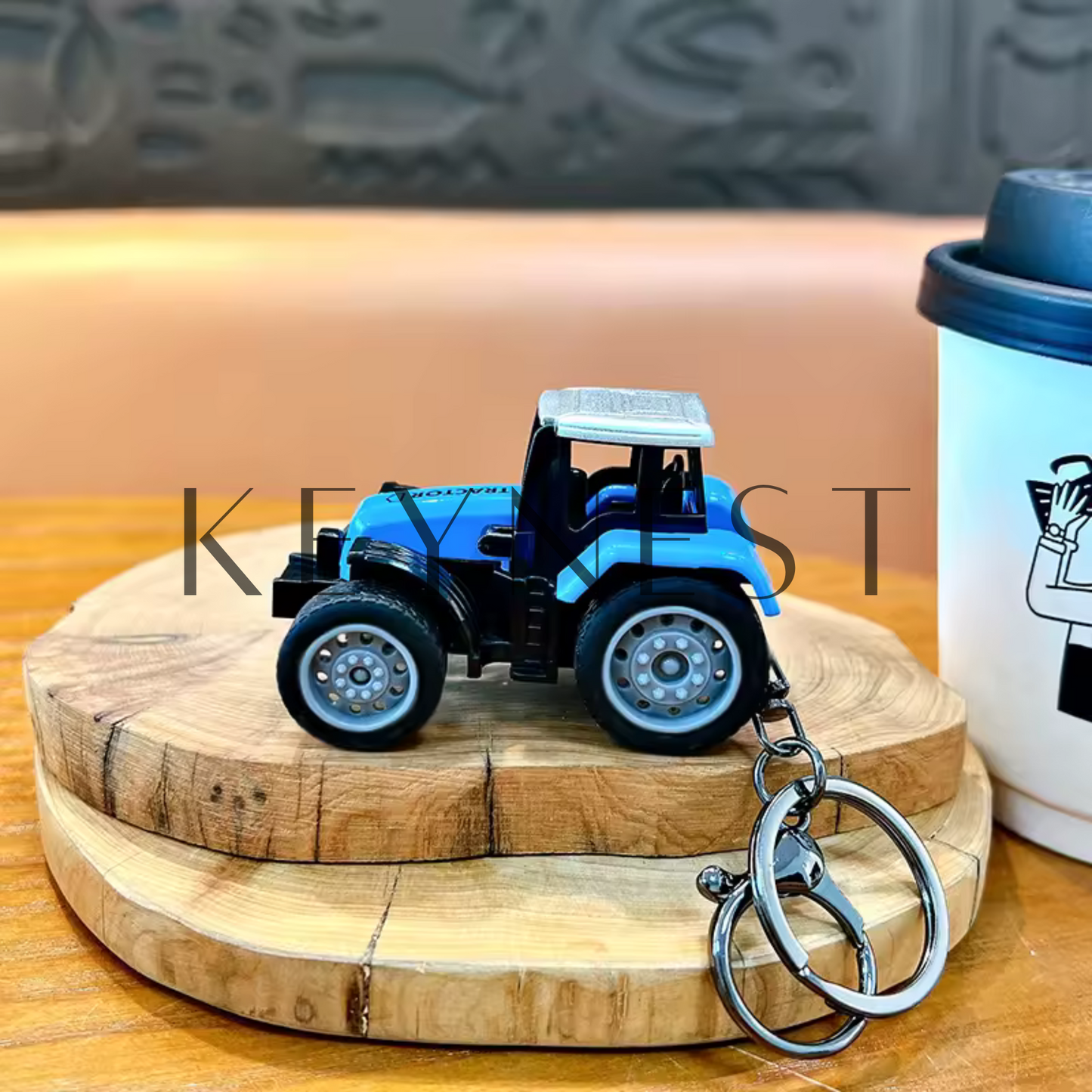 Porte-clé Tracteur – 4 couleurs au choix : rouge,bleu, vert, ou jaune 🚜