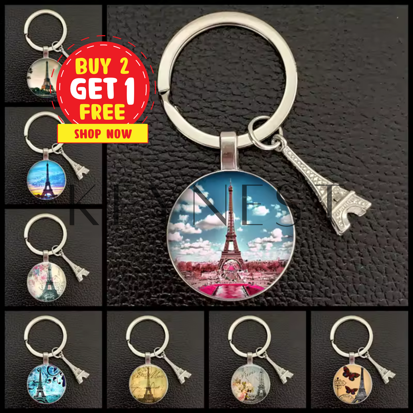 Porte-clés Tour Eiffel – 12 modèles disponibles pour une touche parisienne ✨