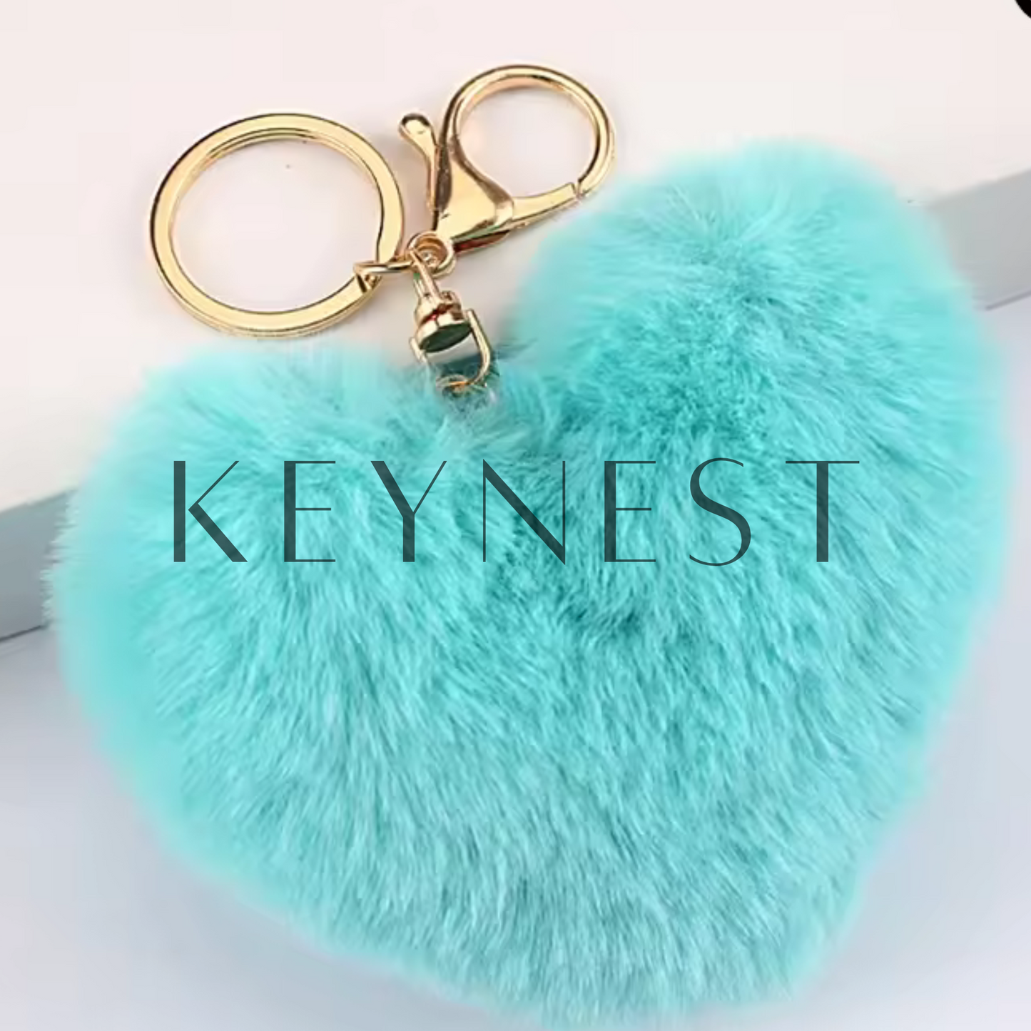 Porte-clé Pompon Cœur – 18 coloris tout doux à collectionner 💕🎀