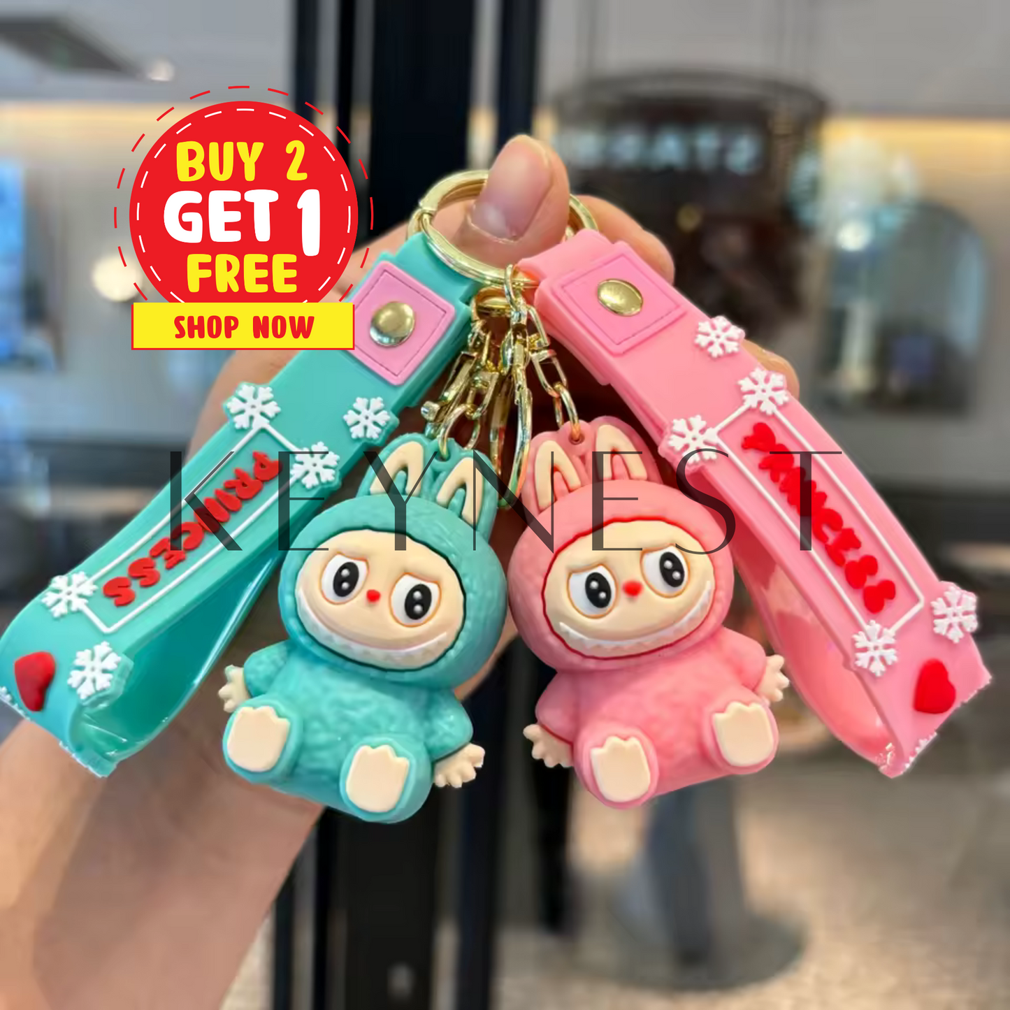 Labubu Keychain – Light Blue or Pink
