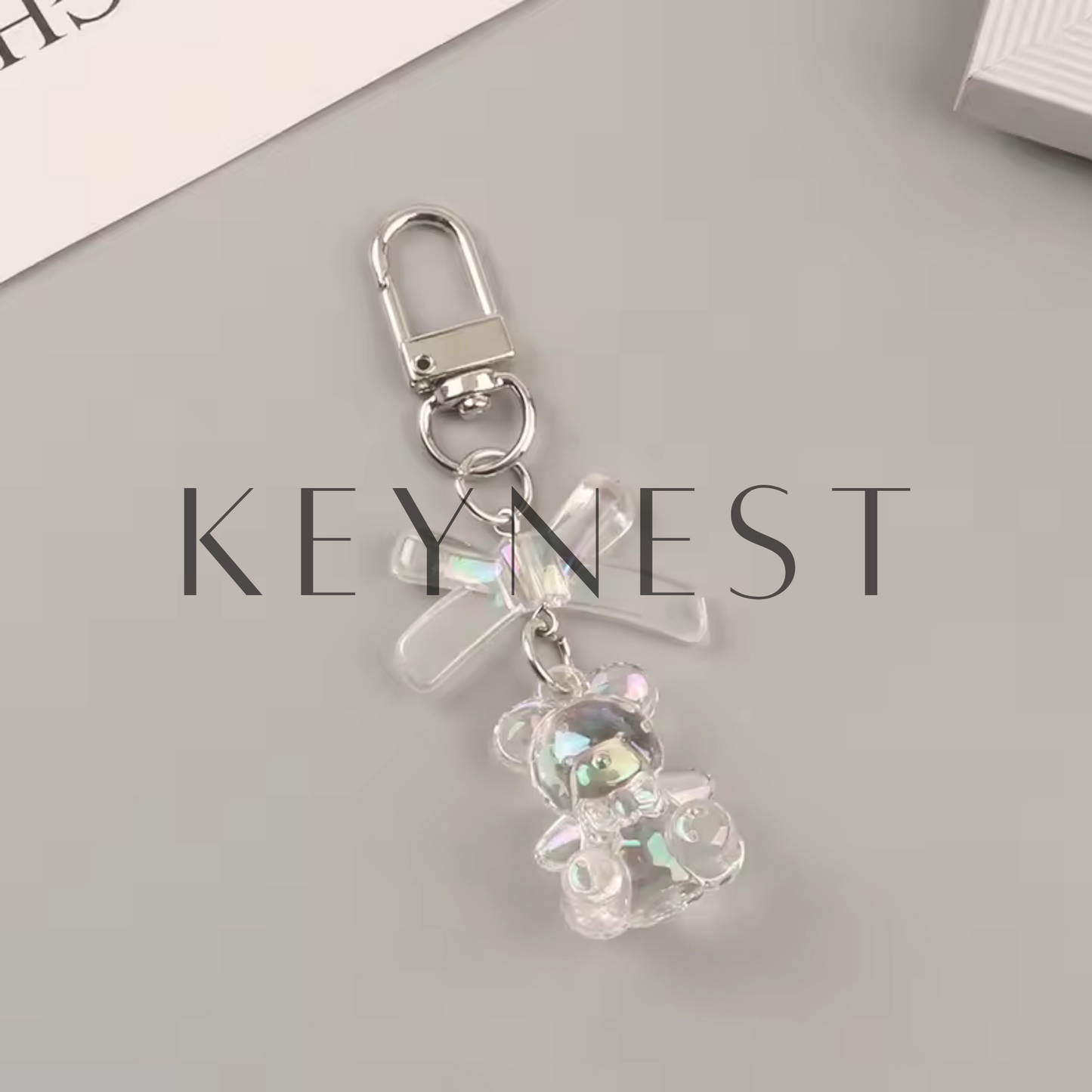 Porte-clé Cœur Transparent (Effet Cristal) ❤️