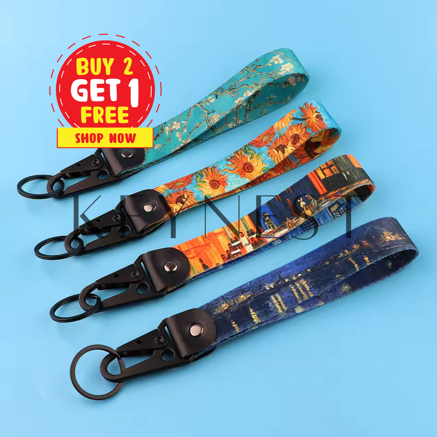 Porte-clé Long – Inspiration Artistique (4 modèles disponibles)🎨