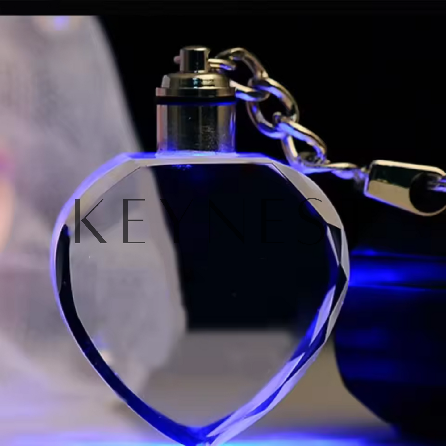 Custom LED Crystal Keychain - 3D Light Up Photo Engraving