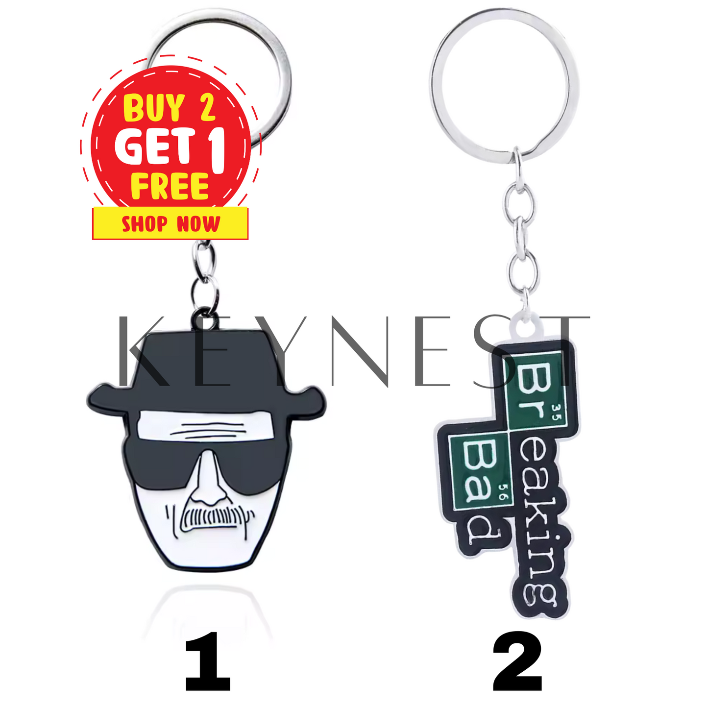 Porte-clés Breaking Bad – 2 Modèles Cultes à Collectionner ! ⚛️