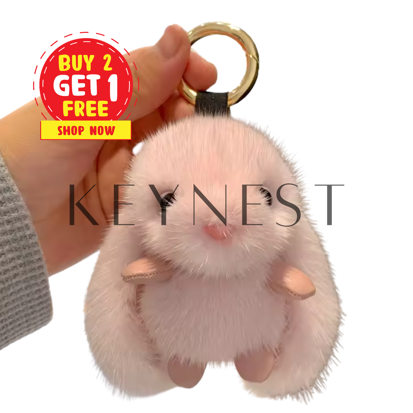 Porte-clé Lapin Rose – Douceur & mignonnerie à emporter 🐰🌸