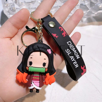 Porte-clé Demon Slayer – Nezuko et Shinobu en Silicone ! 🔥