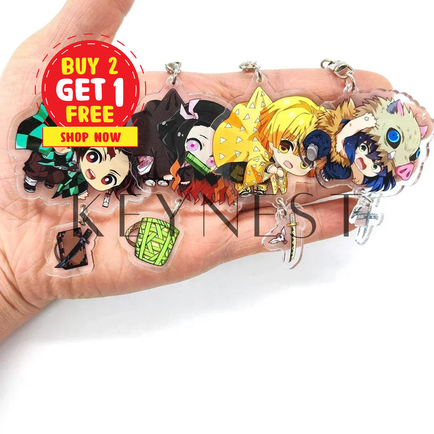 Porte-clé Demon Slayer en Acrylique – 18 Modèles Disponibles ! ✨