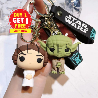 Porte-Clé Star Wars – Leia Organa et Maître Yoda (2 modèles différents) 🌟🦉