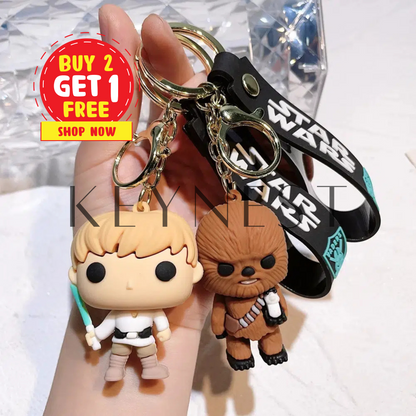 Porte-Clé Star Wars – Luke Skywalker et Chewbacca (2 modèles différents) 🌌🐾⚔️
