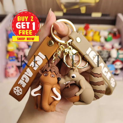 Porte-Clé L’Âge de Glace – Scrat & Manny 🐿️