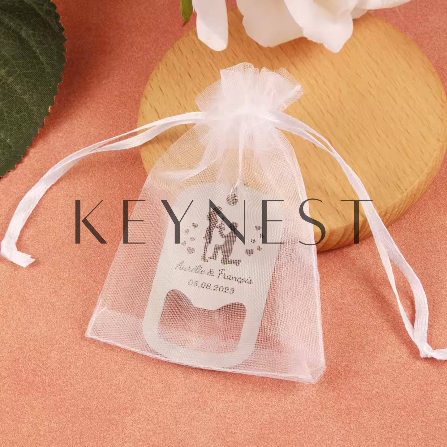 Porte-clé multifonction ouvre-bouteille personnalisé pour mariage 💍