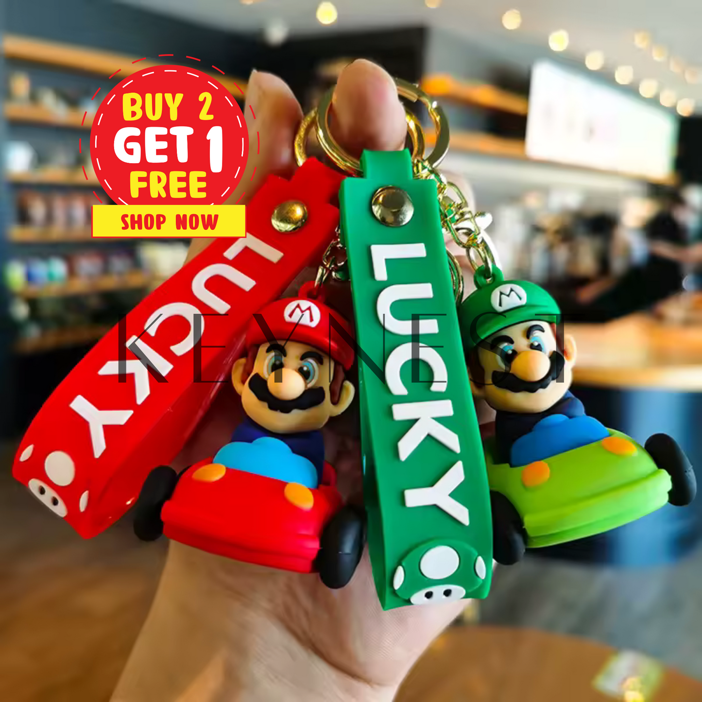 Porte-Clé Mario Kart 🚗 (2 modèles disponibles : Mario et Luigi)