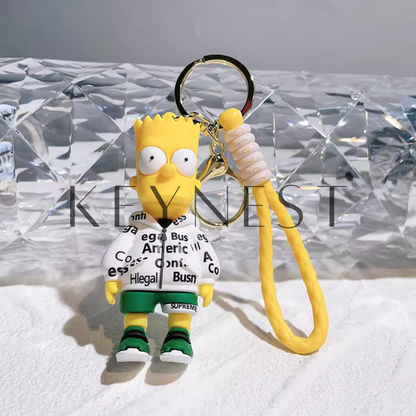 Porte-clé Les Simpson – 4 modèles : Homer, Marge, Bart et Lisa 🍩