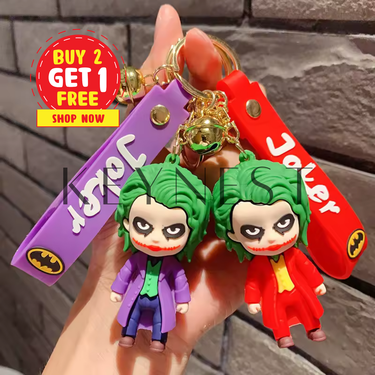 Porte-clé Joker (2 coloris différents) – Le chaos en poche 🃏