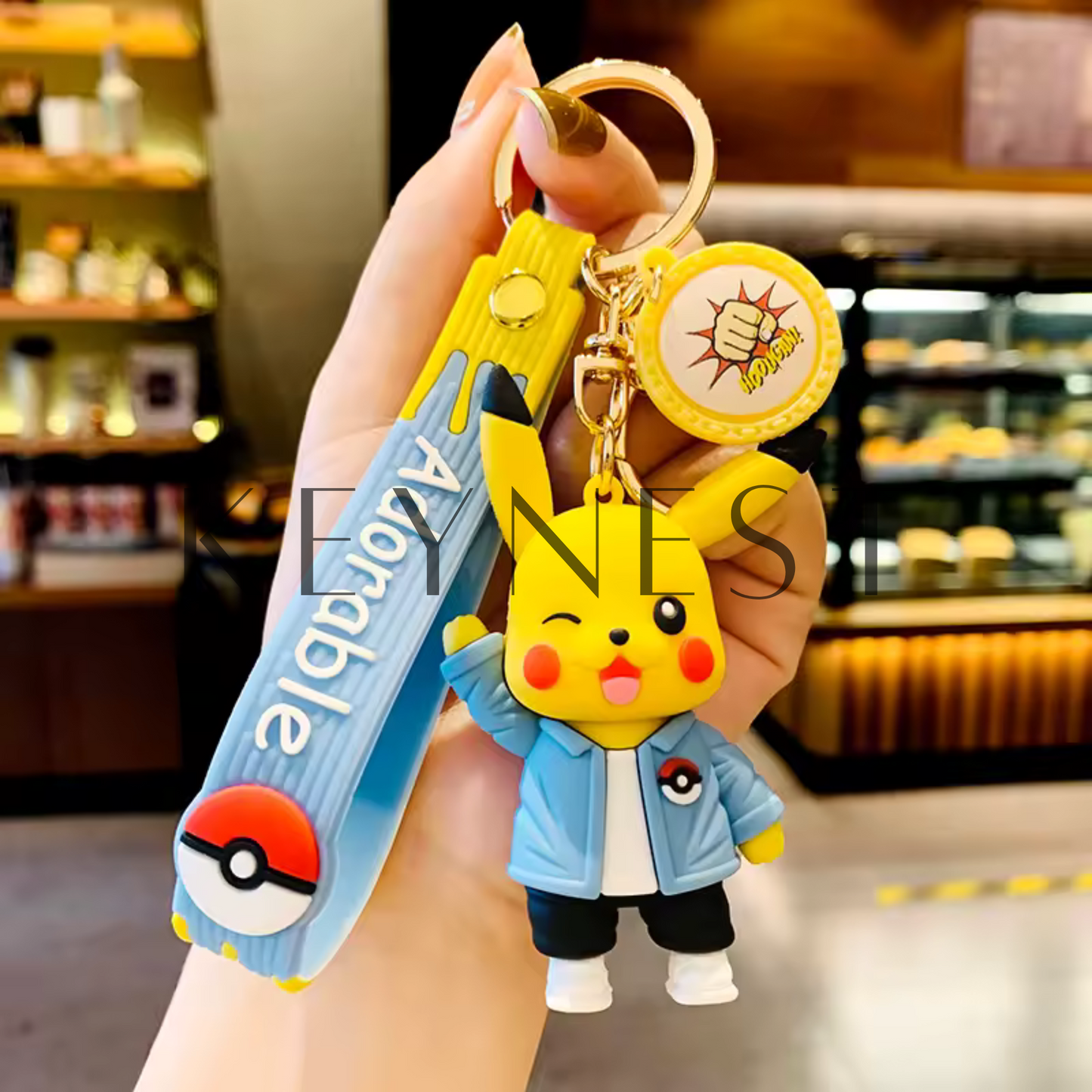 Porte-clé Pokémon (2 modèles différents) – Pikachu et Salamèche version swag ⚡🔥😎