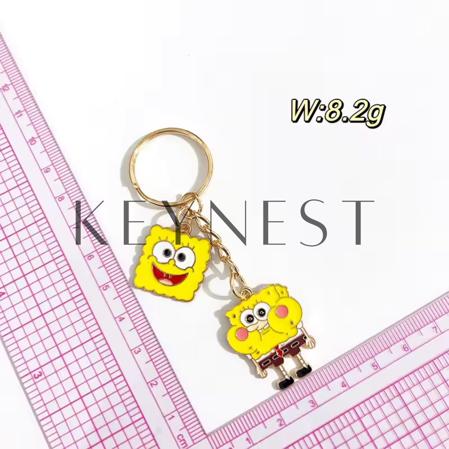 Porte-clé Bob l’Éponge en métal – 4 modèles disponibles pour briller sous la mer 🧽