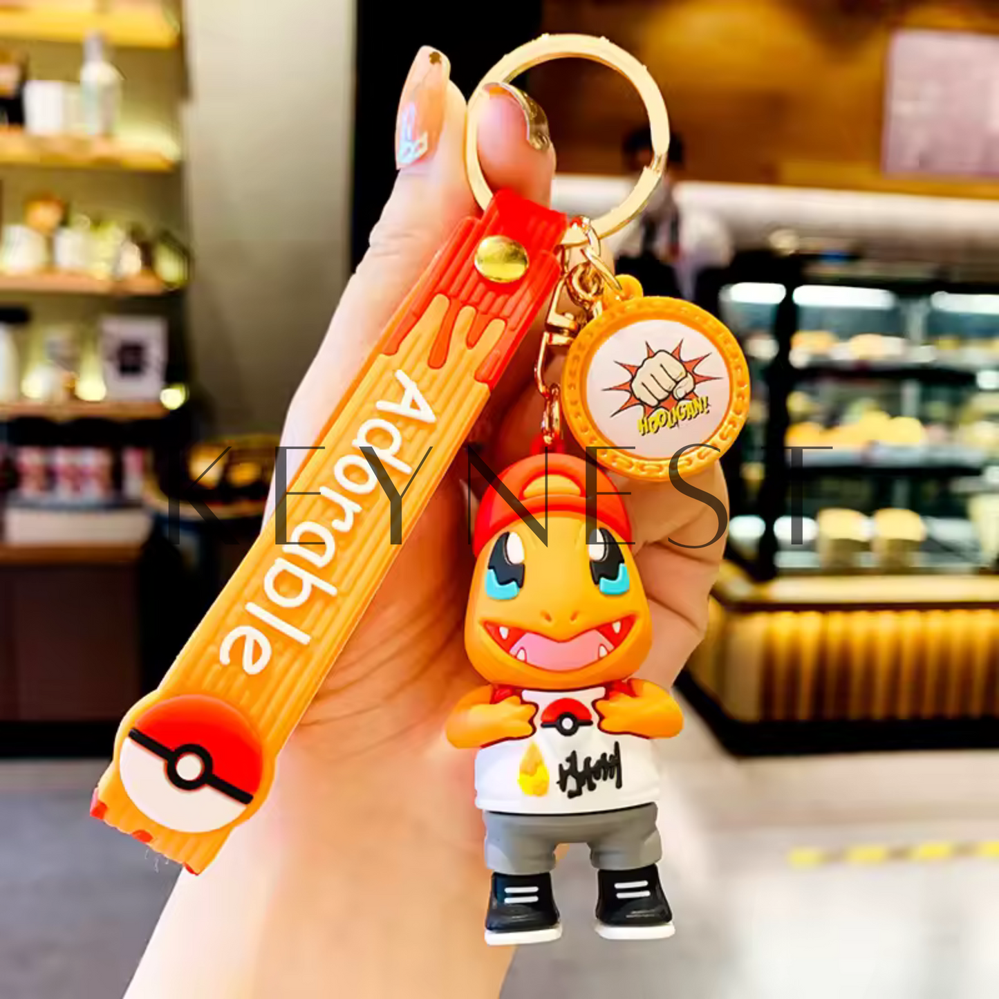 Porte-clé Pokémon (2 modèles différents) – Pikachu et Salamèche version swag ⚡🔥😎