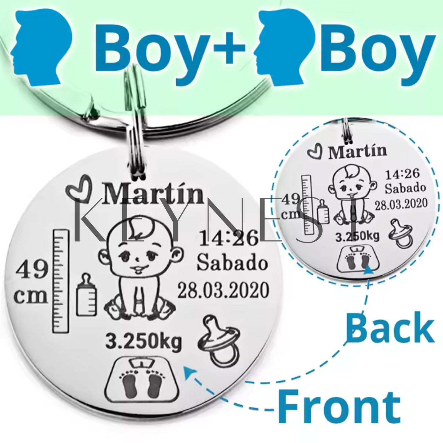 Porte-clé avec votre bébé (5 modèles disponibles) 👶🗝️