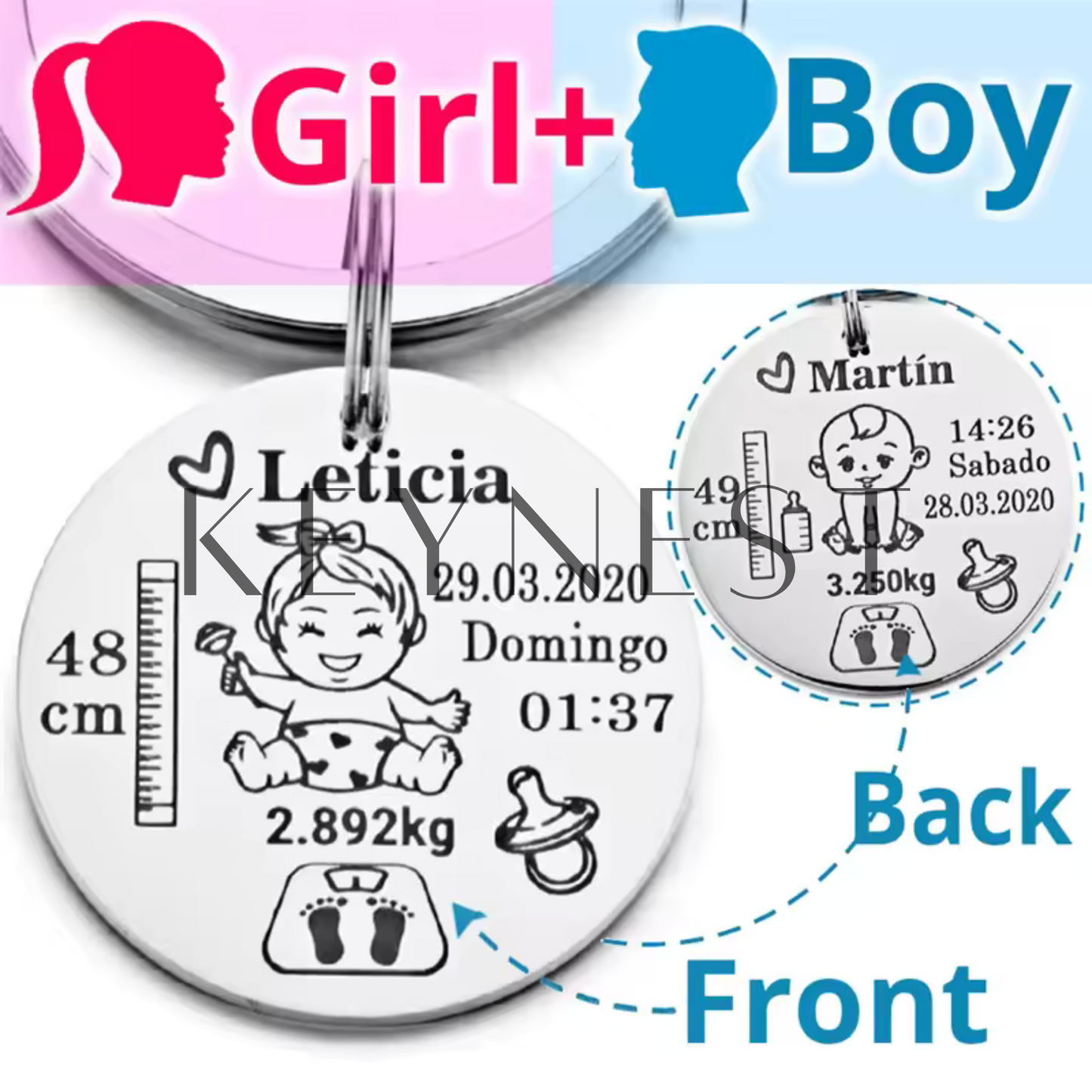 Porte-clé avec votre bébé (5 modèles disponibles) 👶🗝️