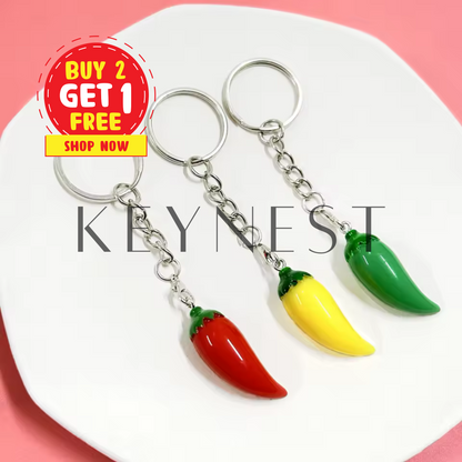 Porte-clé Piment – Rouge, Vert ou Jaune 🌶️