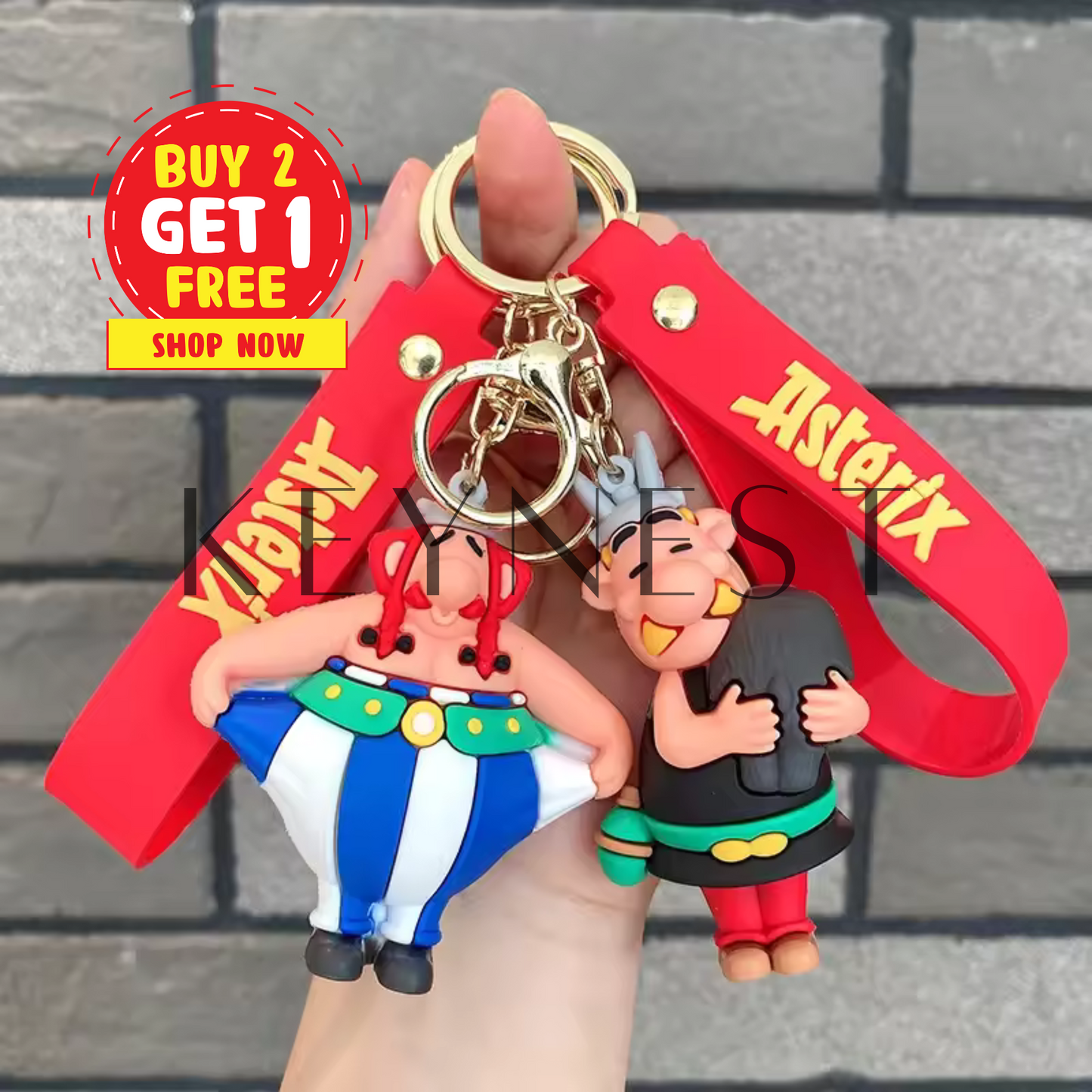 Porte-clé Astérix (2 modèles différents) – Astérix & Obélix, l’irrésistible duo gaulois 🇫🇷🛡️