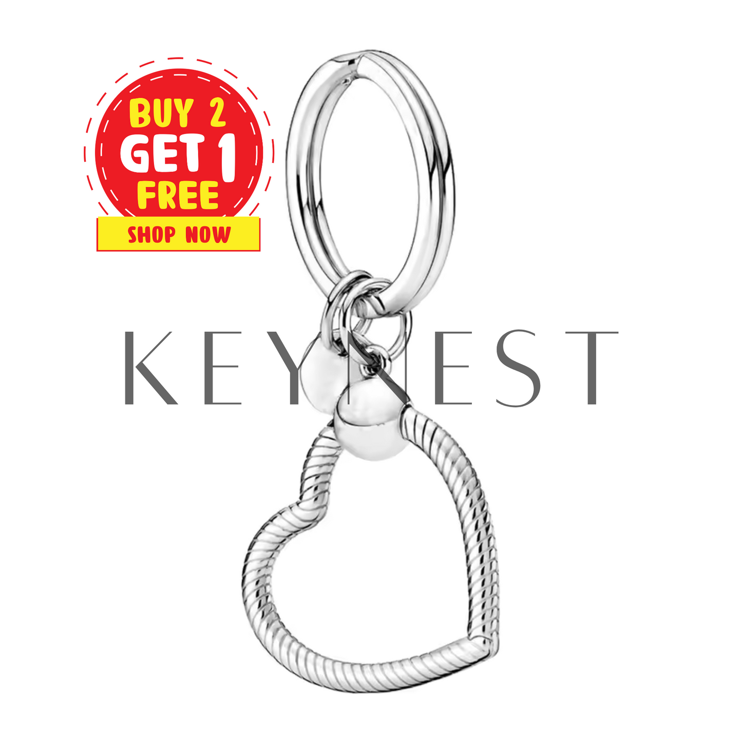 Porte-clé pour Charms – Design Cœur Élégant 🔗