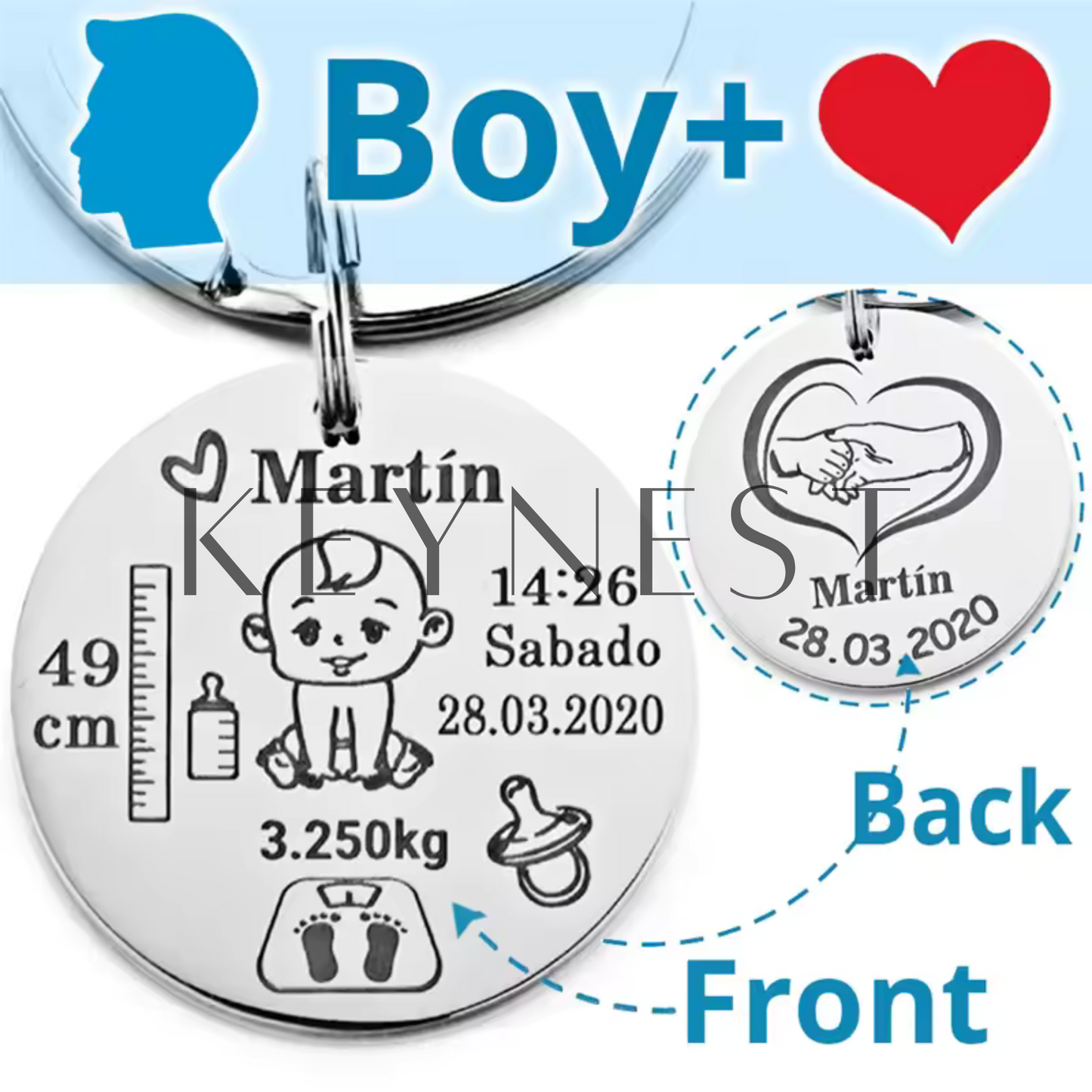 Porte-clé avec votre bébé (5 modèles disponibles) 👶🗝️