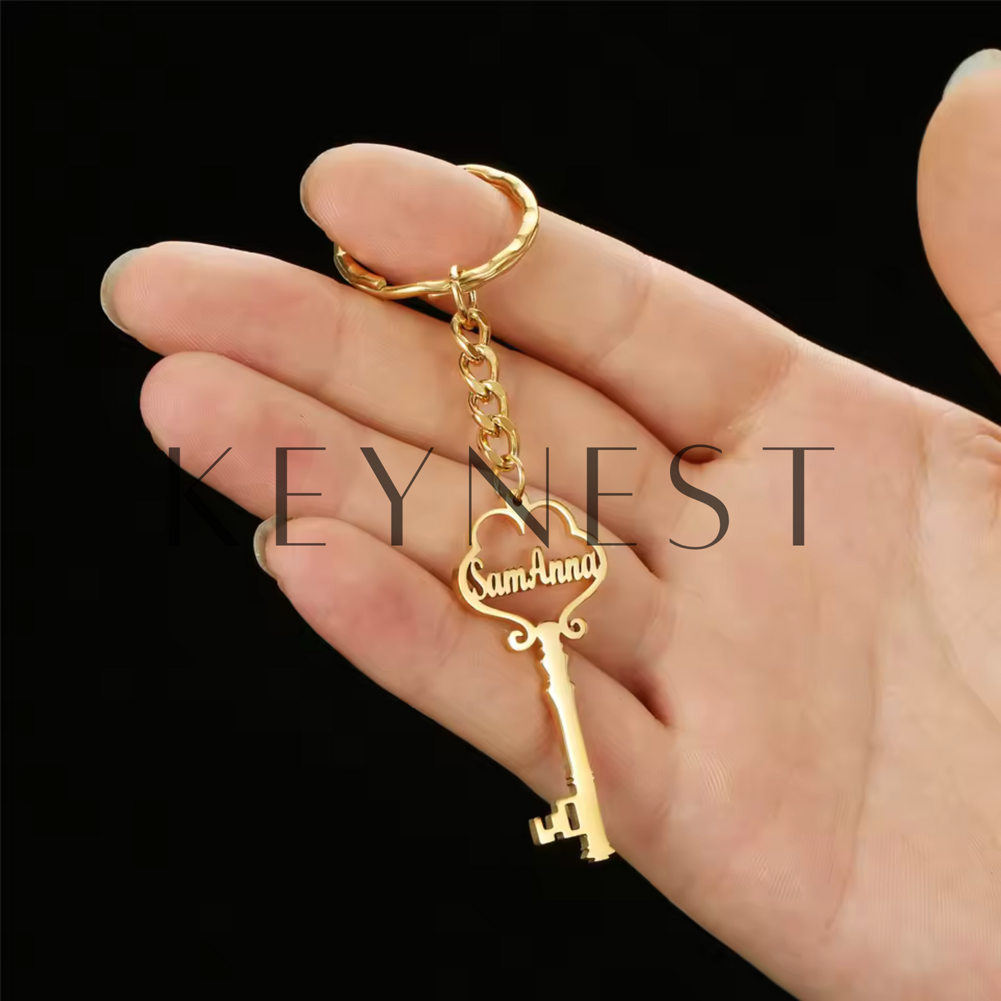Porte-clé en forme de Clé Personnalisé avec Prénom (3 coloris disponibles) 🗝️
