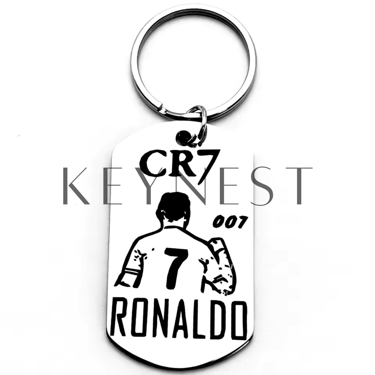 Porte-clé CR7 en acier inoxydable – Pour les fans de football ⚽