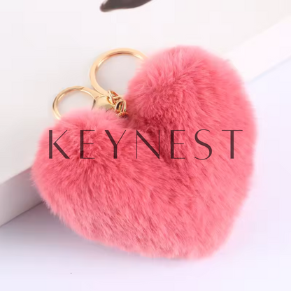 Porte-clé Pompon Cœur – 18 coloris tout doux à collectionner 💕🎀