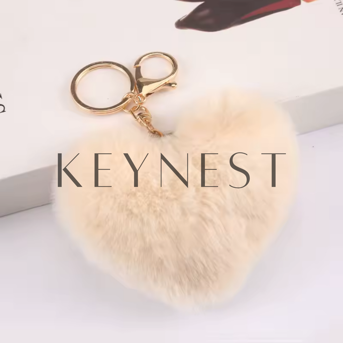Porte-clé Pompon Cœur – 18 coloris tout doux à collectionner 💕🎀