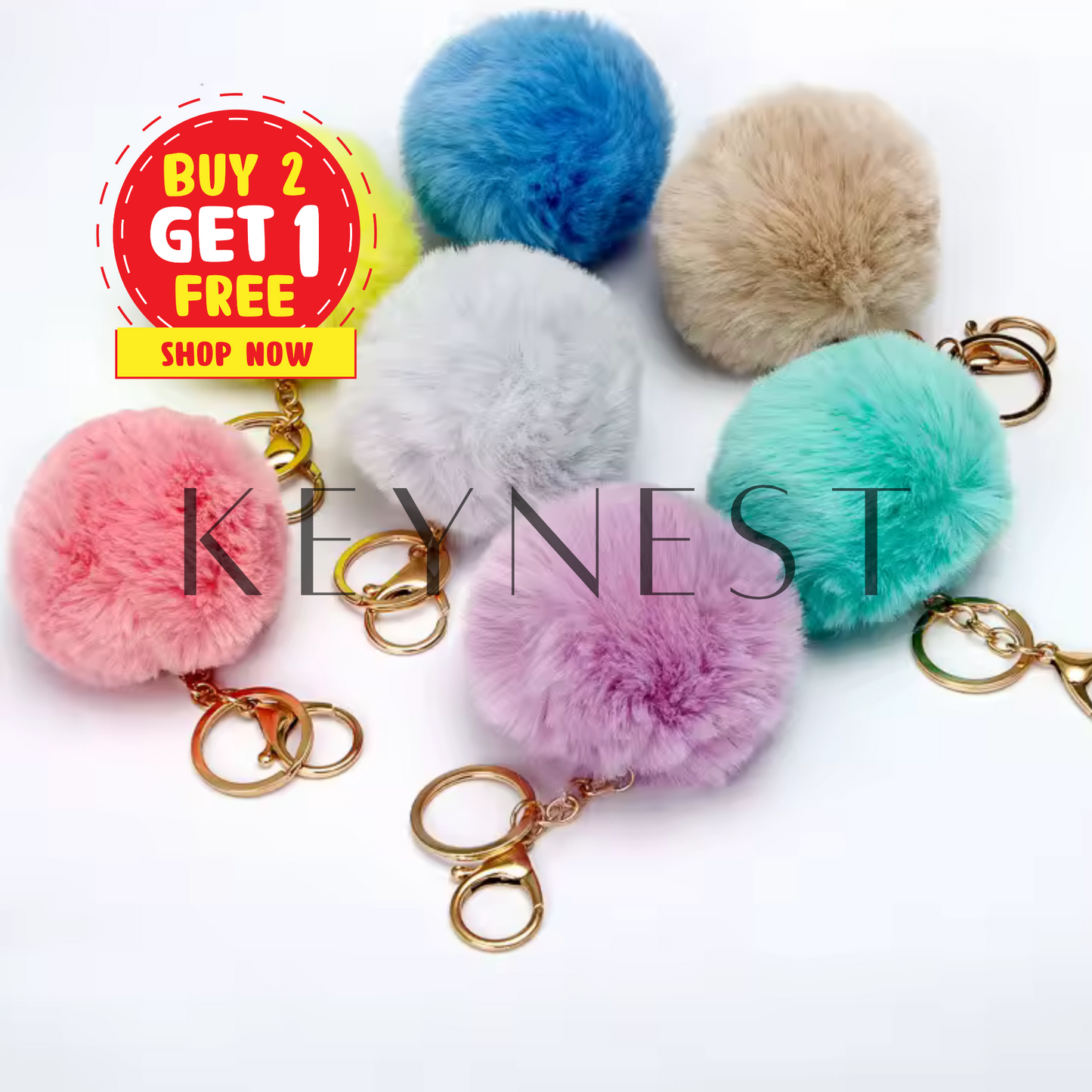 Porte-clé Pompon – 13 coloris pour une touche fluffy au quotidien 🎀✨
