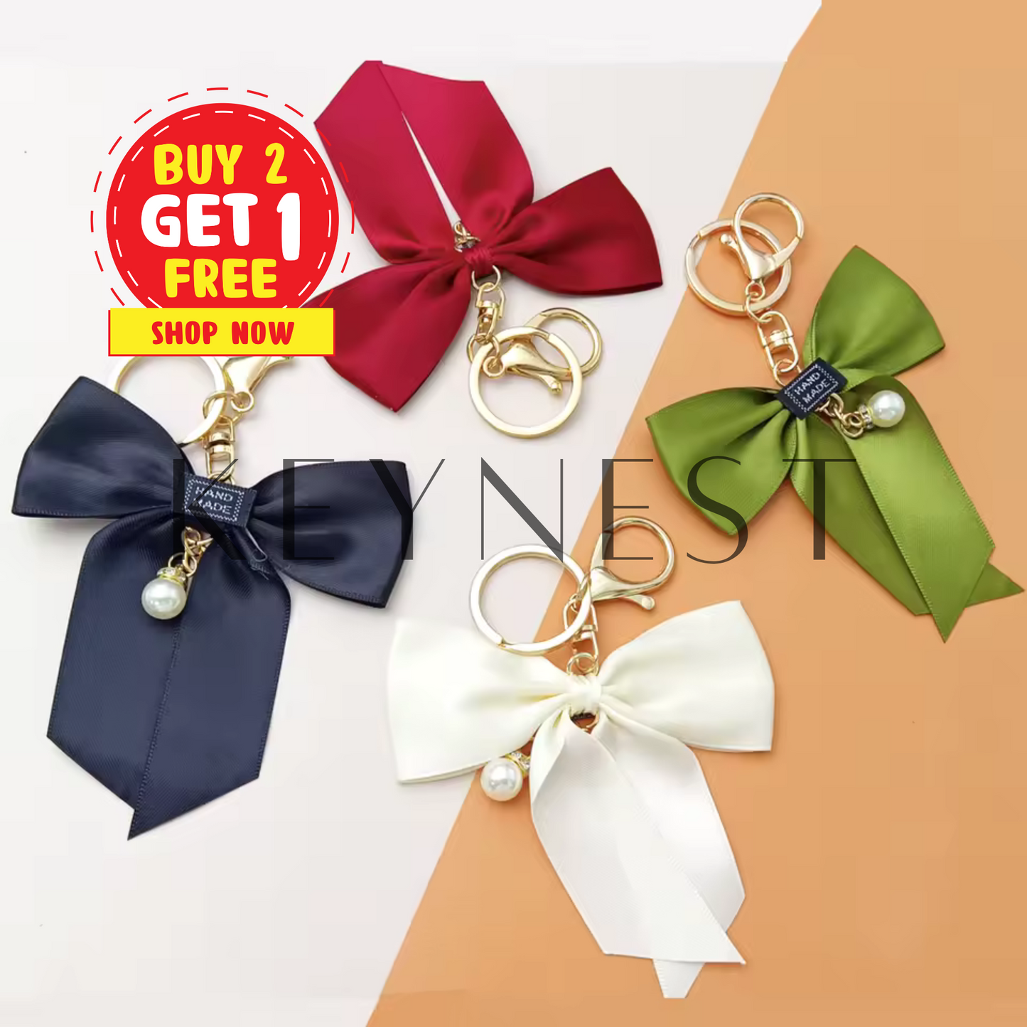 Porte-clé Nœud Élégant – 4 Couleurs Chic au Choix !