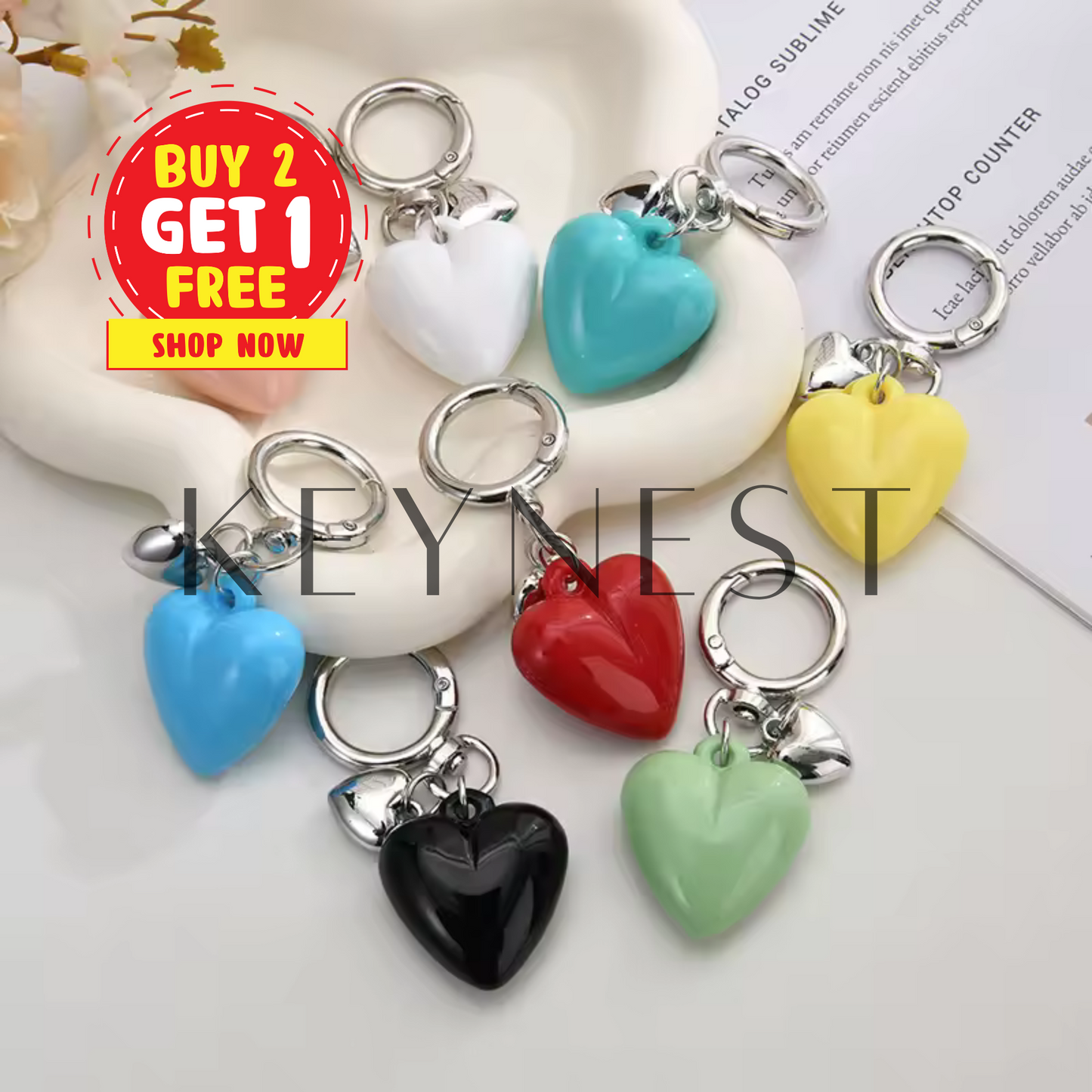 Porte-clé Cœur – 8 coloris pour matcher toutes les vibes 💖🔑