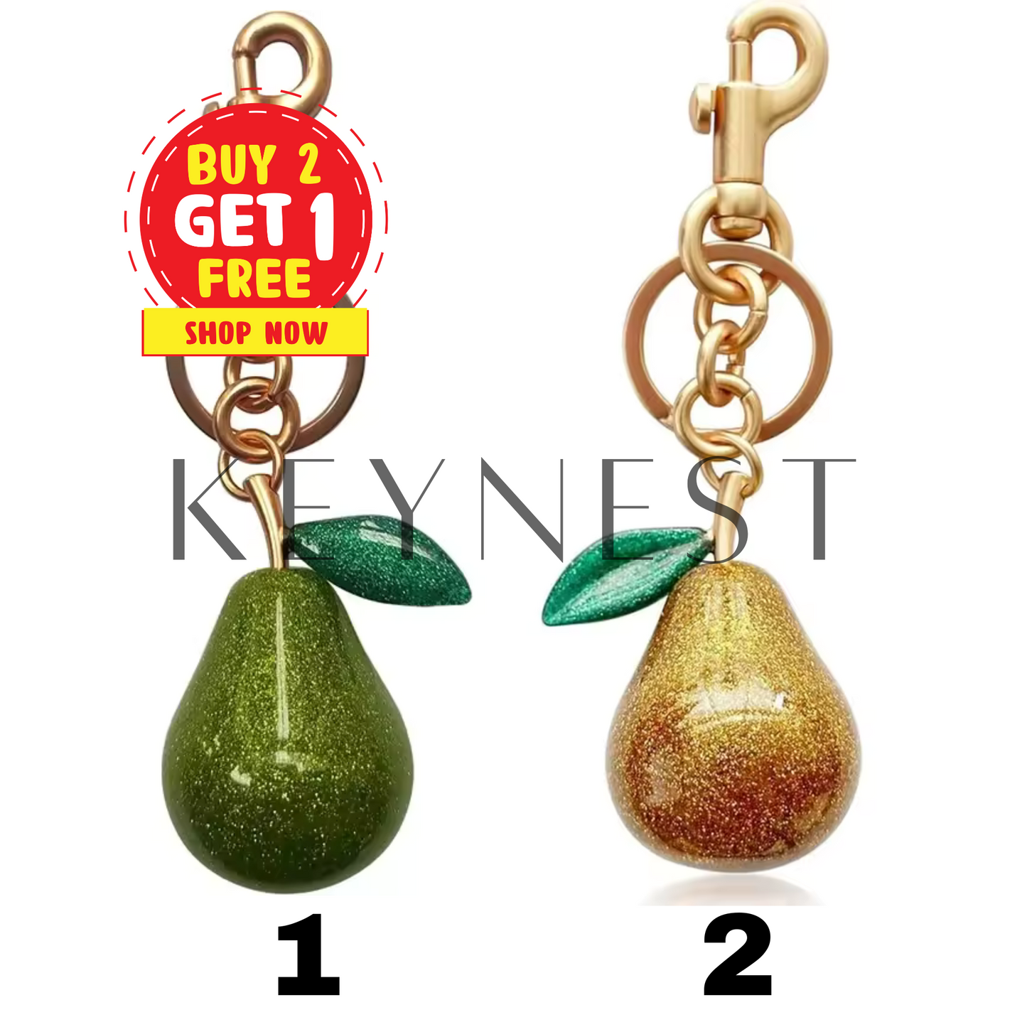 Porte-clé Poire (jaune ou verte) 🍐
