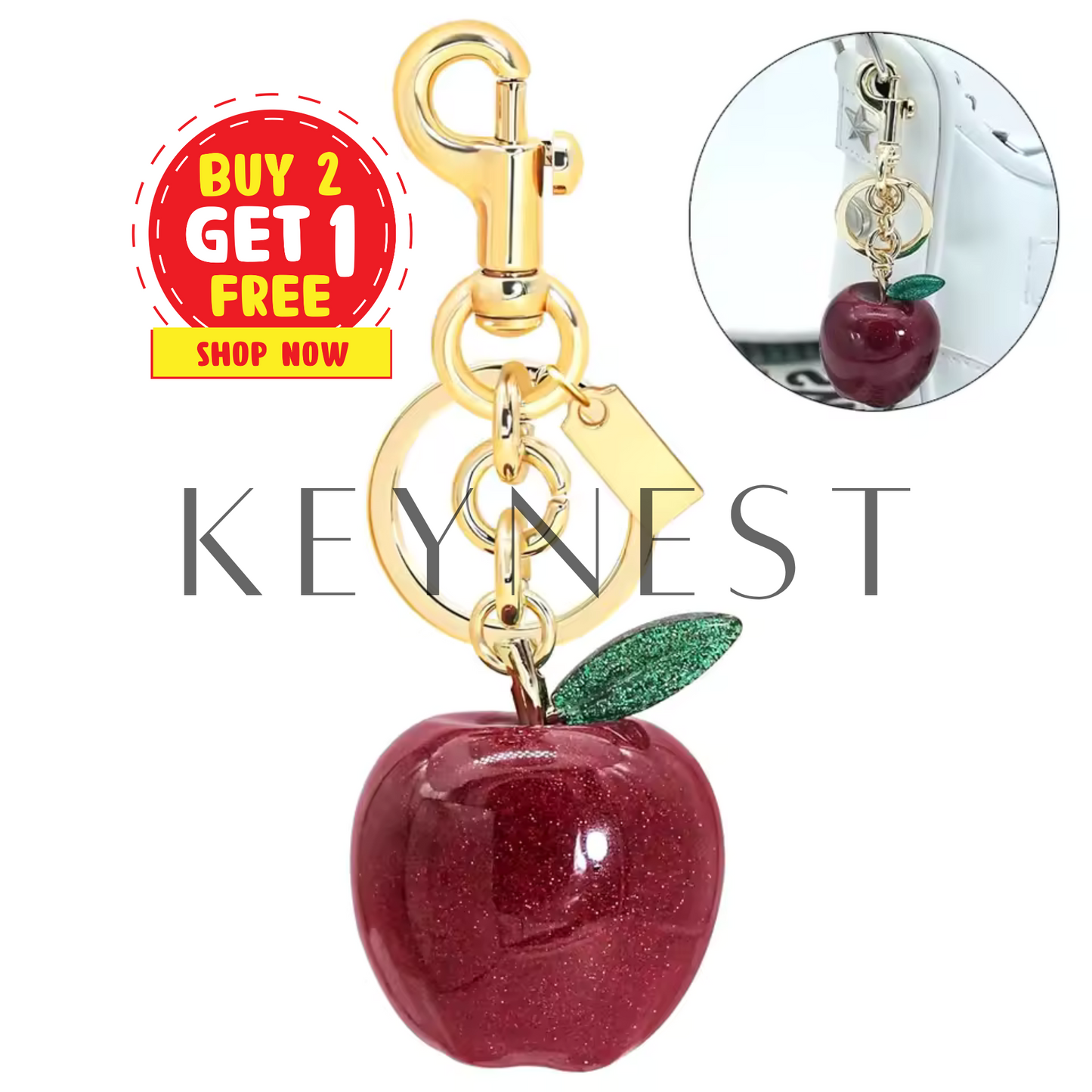 Porte-clé Pomme Rouge 🍎