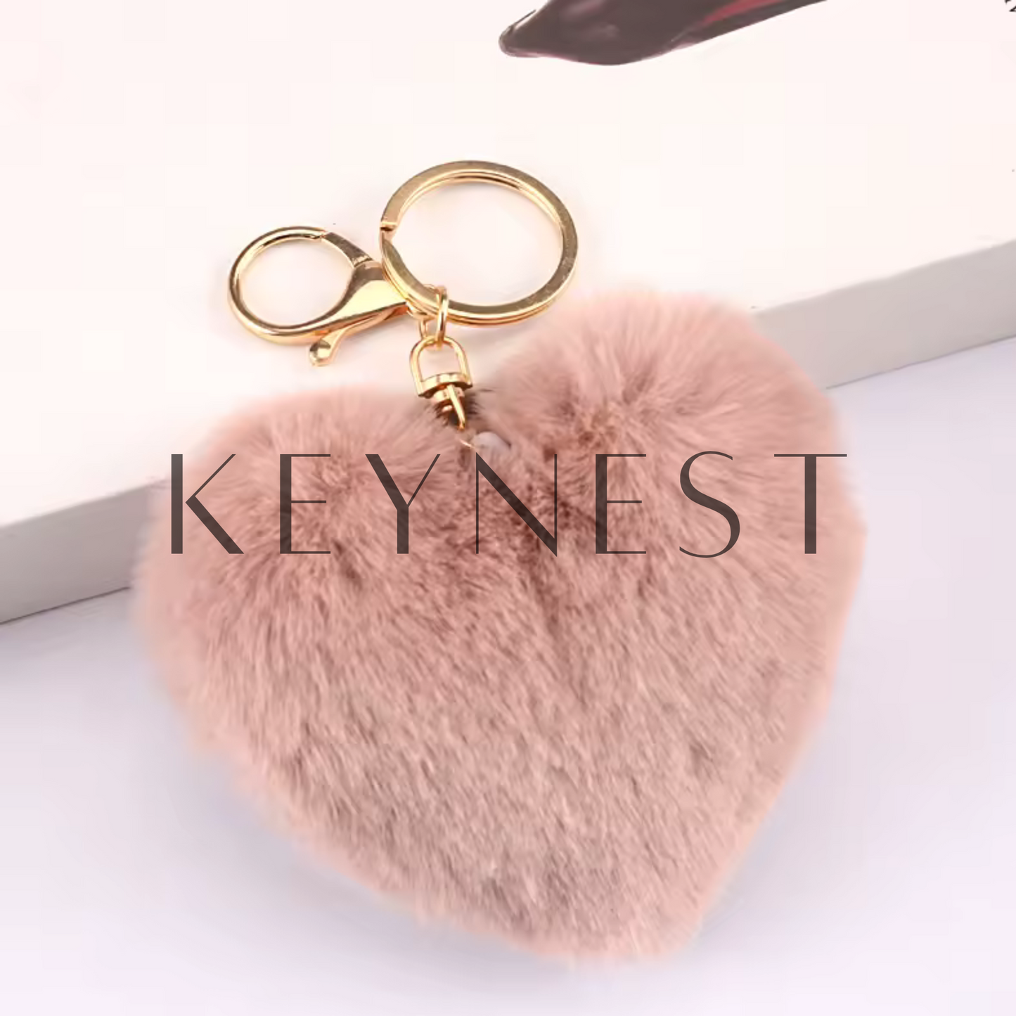 Porte-clé Pompon Cœur – 18 coloris tout doux à collectionner 💕🎀